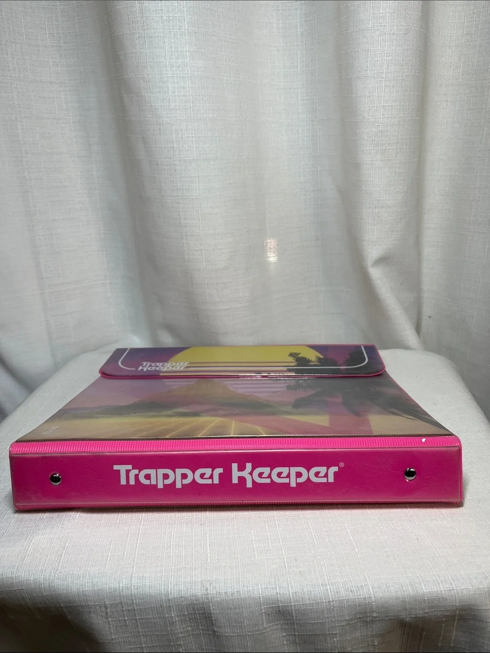 Mead Trapper Keeper Retro 80s Vaporwave Portfolio Binder Pink Neon 3 Ring